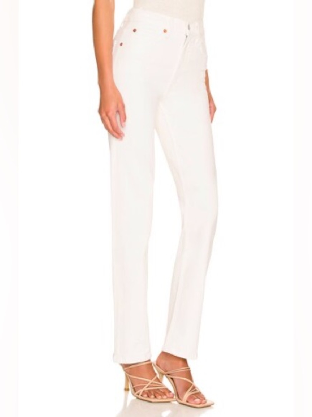 Re/Done Originals 70's Straight Jeans in Vintage White Women Size 23 NWT $250 - Picture 3 of 12